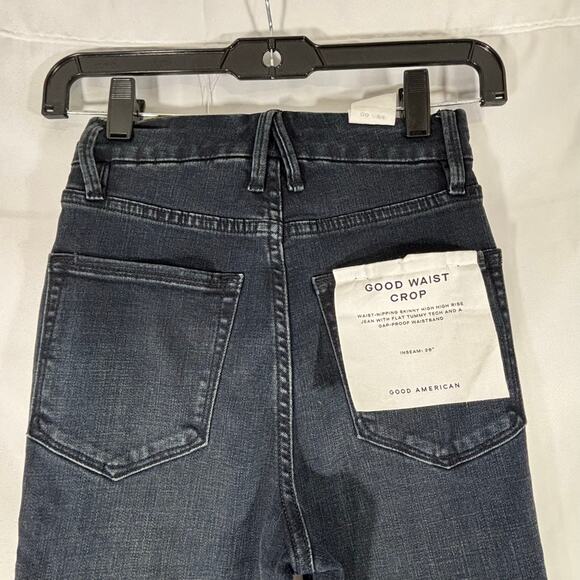 NWT Good American Good Waist Crop Skinny Jeans Black High Rise 24/00 26” Inseam - Picture 6 of 6